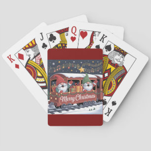 Whimsical Jolly Gnomes Musical Express Poker Cards