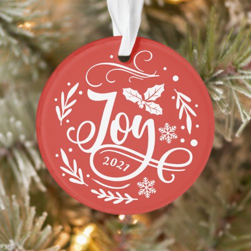 Whimsical Joy Festive Holiday Photo Ornament