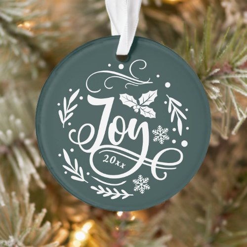 Whimsical Joy Festive Holiday Photo Ornament