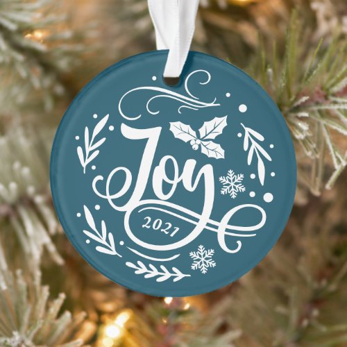 Whimsical Joy Festive Holiday Photo Ornament