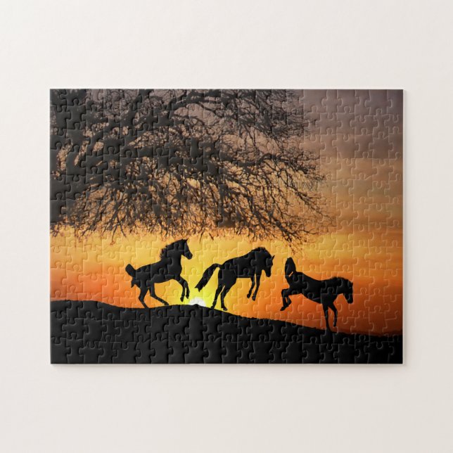 Whimsical Jump for Joy Horse Jigsaw Puzzle (Horizontal)