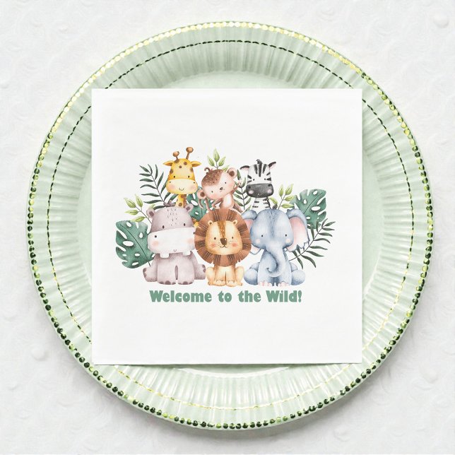 Whimsical Jungle Safari Animal Birthday Napkins (Creator Uploaded)
