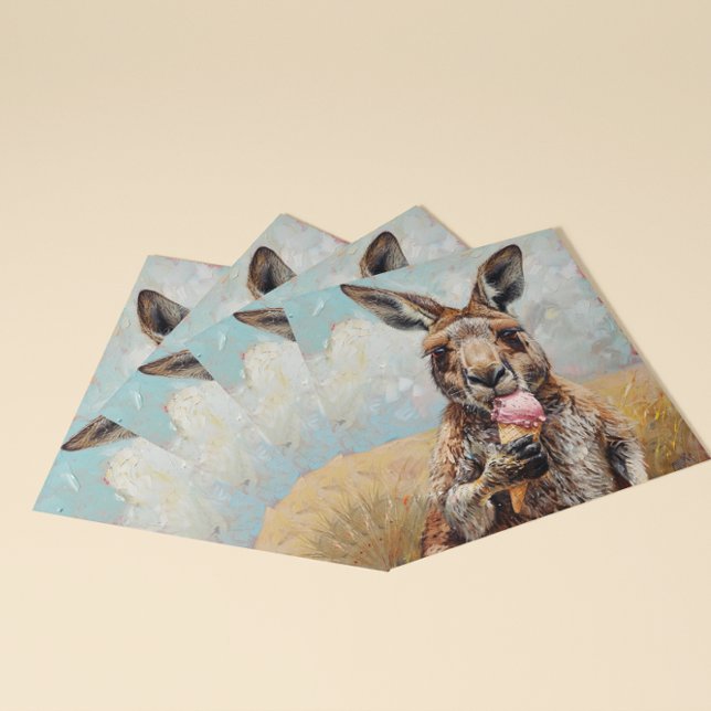 Whimsical Kangaroo Eating Ice Cream Customizable  Invitation (Creator Uploaded)