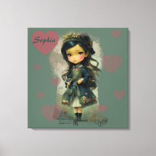 Whimsical Kawaii Fairy Tale Girl Canvas Print