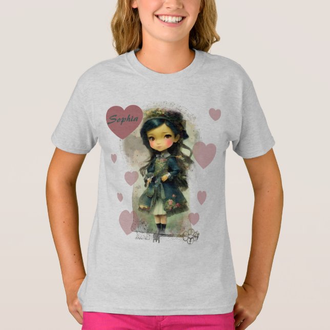 Whimsical Kawaii Fairy Tale Girl T-Shirt (Front)