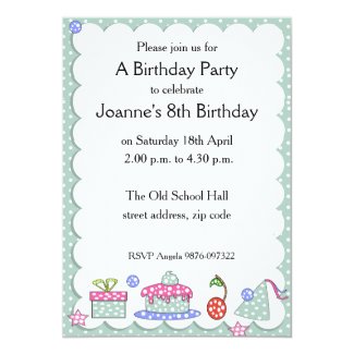 Whimsical Kid Birthday Invitation 5" X 7" Invitation Card