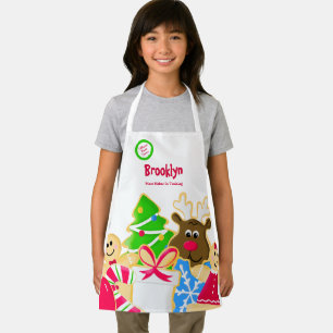 Whimsical Kids Christmas Baking Cookie Exchange Apron