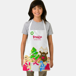 Whimsical Kids Christmas Baking Cookie Exchange Apron