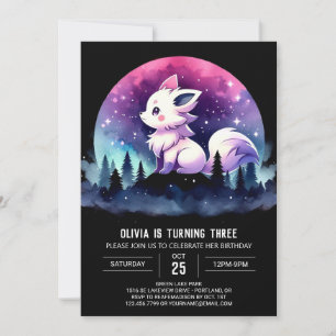 Whimsical Kids Wolf Birthday Invitation