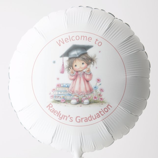 Whimsical Kindergarten Graduation Celebration  Balloon (Front)