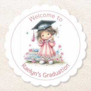 Whimsical Kindergarten Graduation Celebration  Paper Coaster