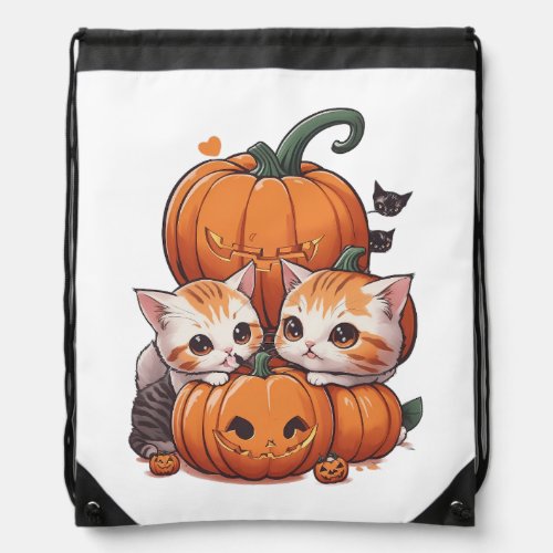 Whimsical Kittens Drawstring Bag