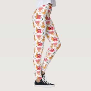 Whimsical Kitty Cats, Mice and Fish Leggings