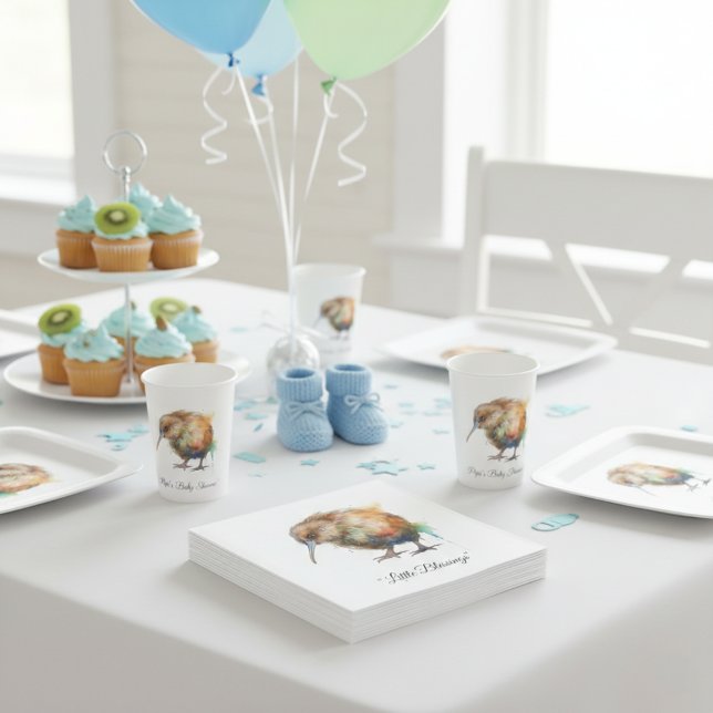 Whimsical Kiwi Bird Baby Shower | Sweet Pipi Napkins (Creator Uploaded)