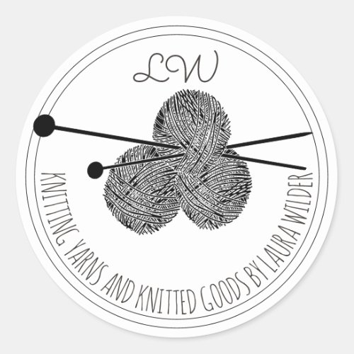 Whimsical Knitting Knitter Classic Round Sticker