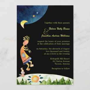Whimsical Kokopelli Southwest Wedding Invitation