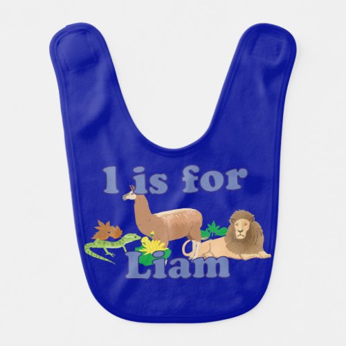 Whimsical L is for Liam Baby Bib