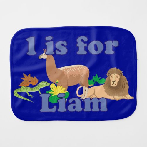 Whimsical L is for Liam Baby Burp Cloth