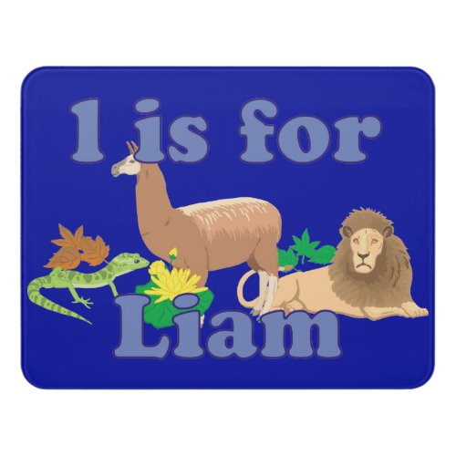 Whimsical L is for Liam Door Sign