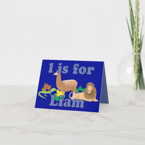 Whimsical L is for Liam Thank You Card