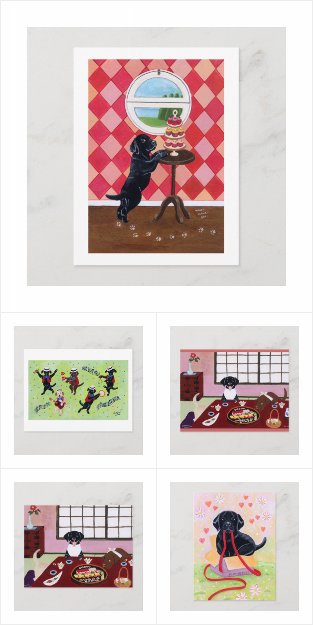 Whimsical Labrador Art Cards and Stationery