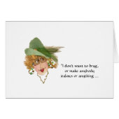 Whimsical Lady Fits Earrings in High School Card (Front Horizontal)