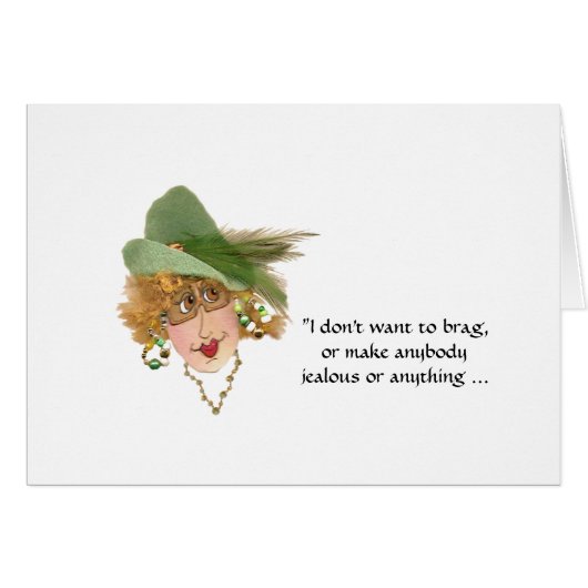 Whimsical Lady Fits Earrings in High School Card (Front Horizontal)