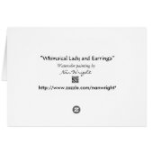 Whimsical Lady Fits Earrings in High School Card (Back Horizontal)