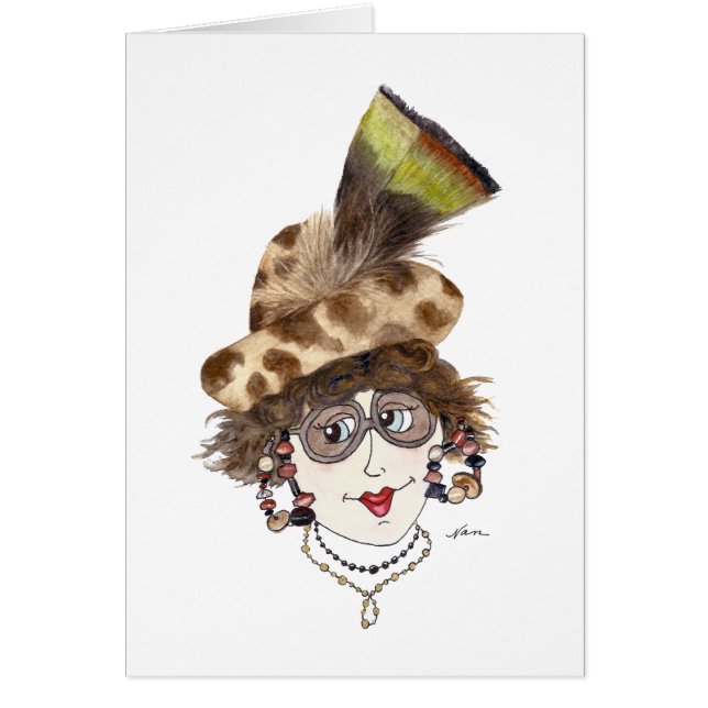 Whimsical Lady with the Right Hat Cards (Front)