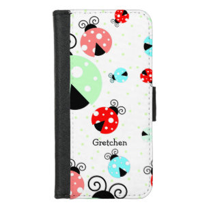 Whimsical Ladybug Personalized iPhone 8/7 Wallet Case