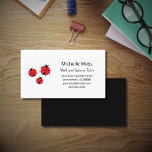 Whimsical Ladybugs Drawing Tutor Teacher Business Card<br><div class="desc">Whimsical teacher tutor business card, with a hand drawn ladybugs drawing design on a white background. The back has a black color to add contrast. With customizable lettering, you can add your own information. Great for promoting your education services business!</div>