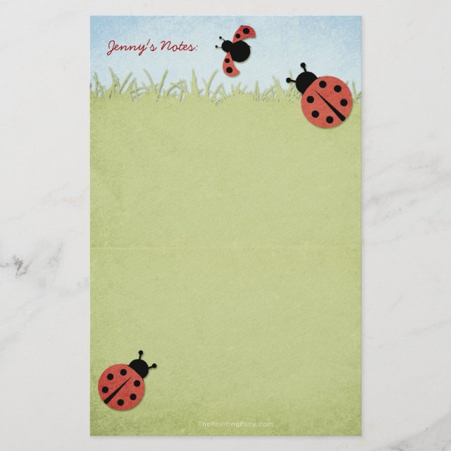 Whimsical Ladybugs Stationery (Front)