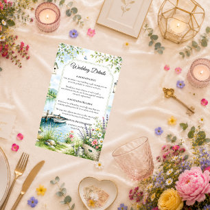 Whimsical Lakeside Cottage Romance Wedding Enclosure Card