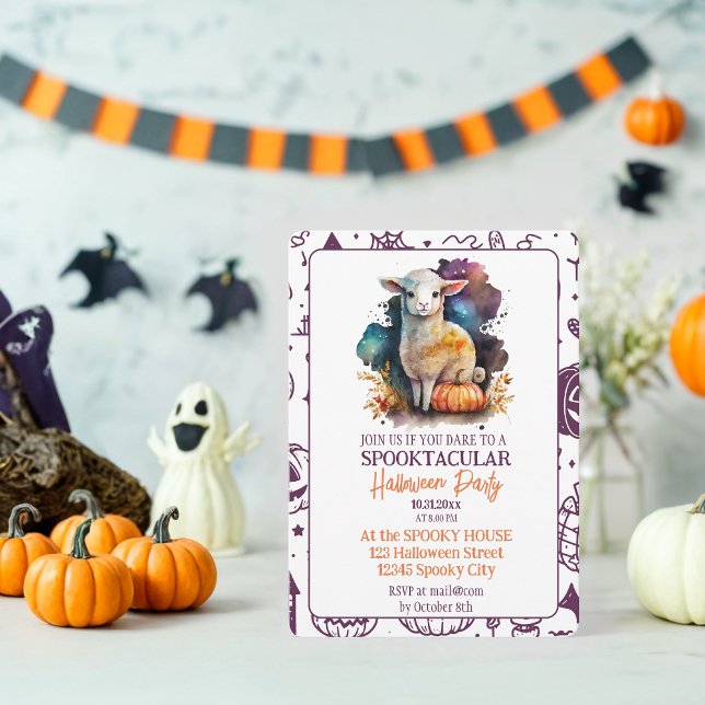 Whimsical Lamb Spooktacular Halloween Party  Invitation (Creator Uploaded)