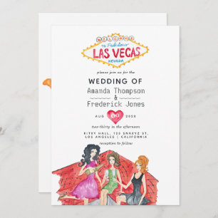 Whimsical Las Vegas Wedding Invitation