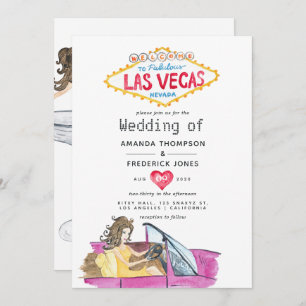 Whimsical Las Vegas Wedding Invitation