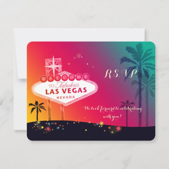 Whimsical Las Vegas Wedding RSVP (Front)