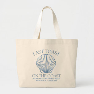Whimsical Last Toast On The Coast Blue Large Tote Bag