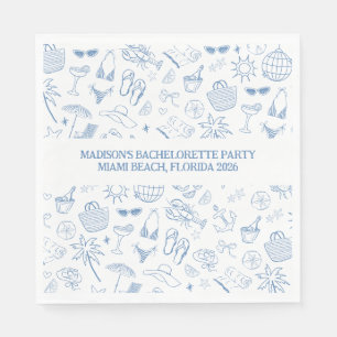 Whimsical Last Toast On The Coast Blue Napkins