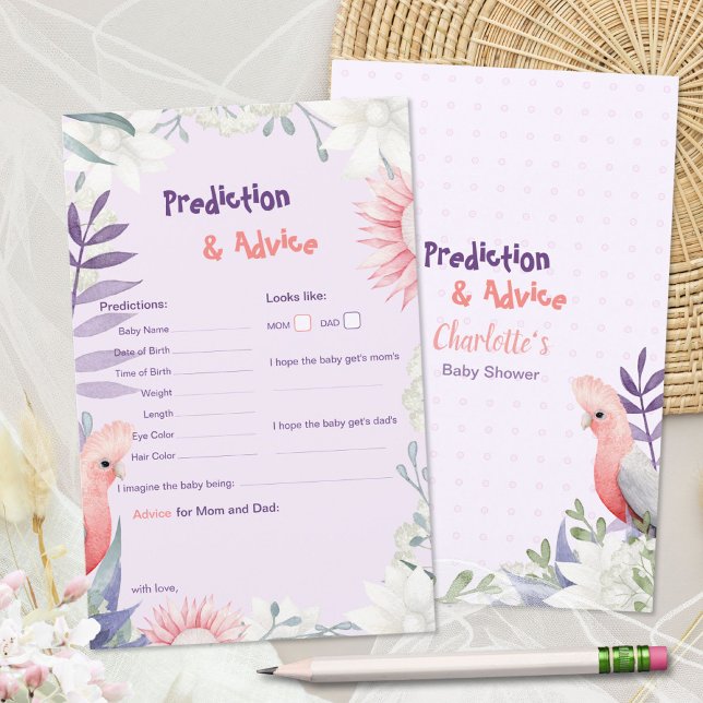 Whimsical Lavender Baby Shower Prediction Game (Enchanted Lavender Baby Shower Prediction Advice ©Susanne Sachers - Sunny Mind 🌞)