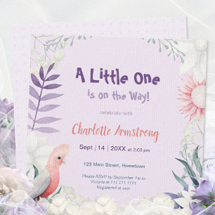 Whimsical Lavender Gender Neutral Baby Shower Invitation