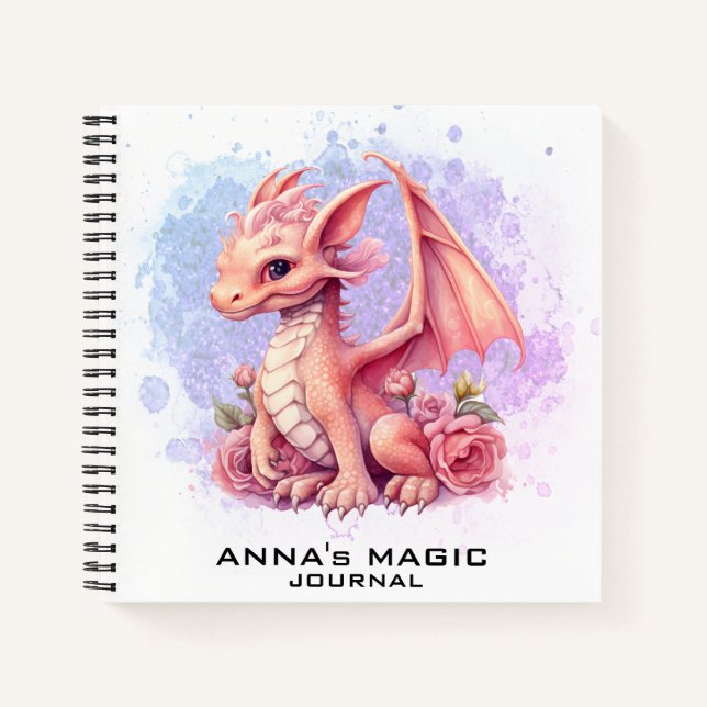 *~* Whimsical Law Attraction Baby Dragon AP85 Notebook (Front)