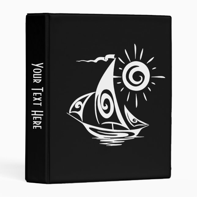 Whimsical Lazy Sailboat Mini Binder (Front/Spine)