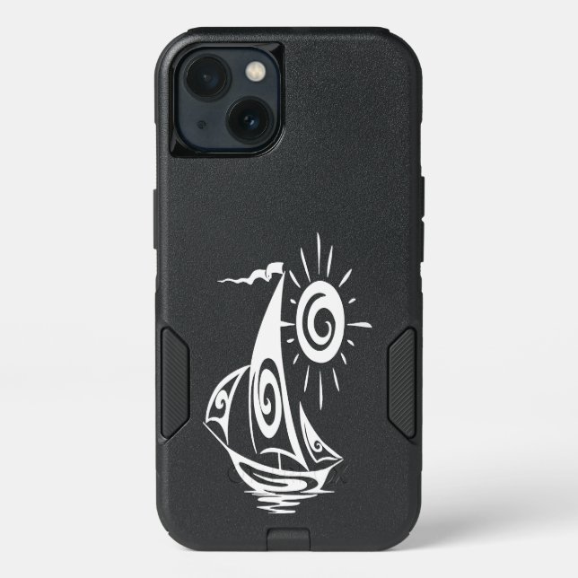 Whimsical Lazy Sailboat Otterbox iPhone Case (Back)
