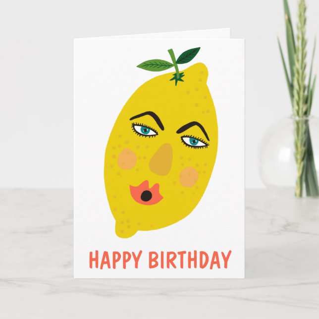 Whimsical Lemon Custom Card (Front)