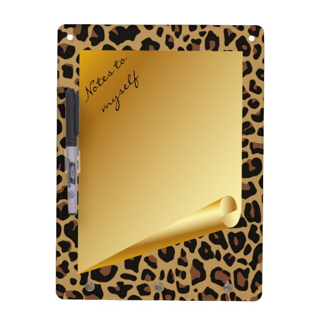 Whimsical Leopard Print Dry Erase Board (Front)