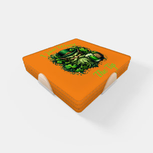 Whimsical Leprechaun Drinking A Frothy Beer Coaster Set