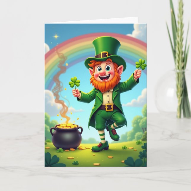 Whimsical Leprechaun Gold Card (Front)