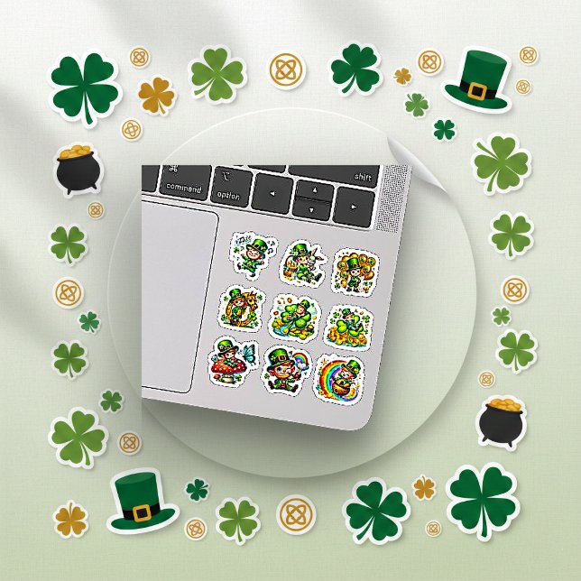 Whimsical Leprechaun Lucky Shamrock Set Sticker (Creator Uploaded)