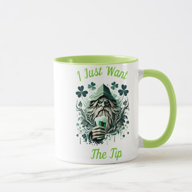 Whimsical Leprechaun Savoring A Brew Mug (Right)